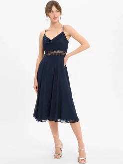 VM Damen Abendkleid in marine - Ausschnitt: Wasserfall