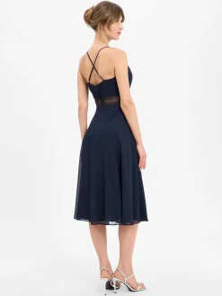 VM Damen Abendkleid in marine - Ausschnitt: Wasserfall