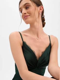 VM Damen Abendkleid in tanne - Ausschnitt: V-Ausschnitt