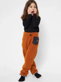WeeDo Kinder Unisex Teddy-Fleecehose in braun