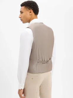 Wilvorst Herren Baukasten-Weste in beige hellgrau