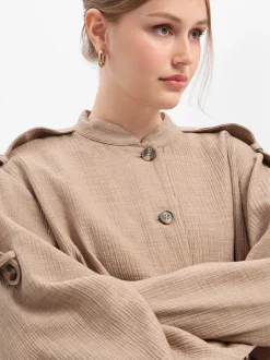 Y.A.S Damen Blouson - YASRina in taupe - Ärmel: langarm