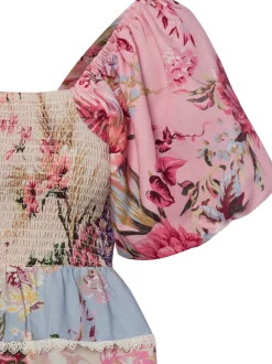 Y.A.S Damen Blusentop - YASMessa in rosa hellblau
