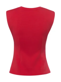 Y.A.S Damen Jersey-Top - YASPina in rot