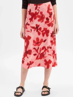 Y.A.S Damen Midirock - YASPella in fuchsia bordeaux