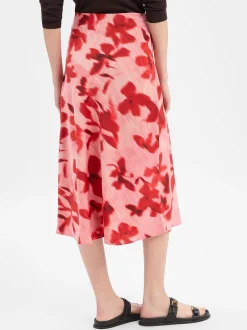 Y.A.S Damen Midirock - YASPella in fuchsia bordeaux