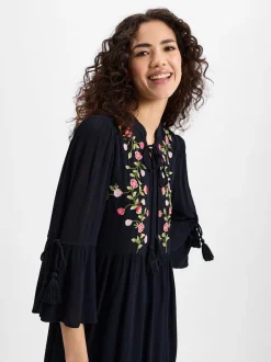 Y.A.S Damen Sommerkleid - YASChella in marine pink