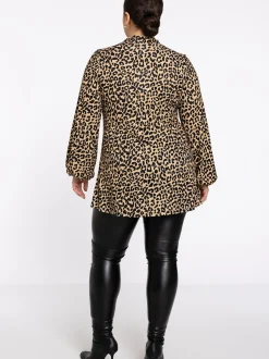 YOEK Damen Bluse in beige schwarz