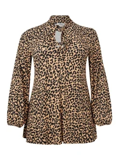YOEK Damen Bluse in beige schwarz
