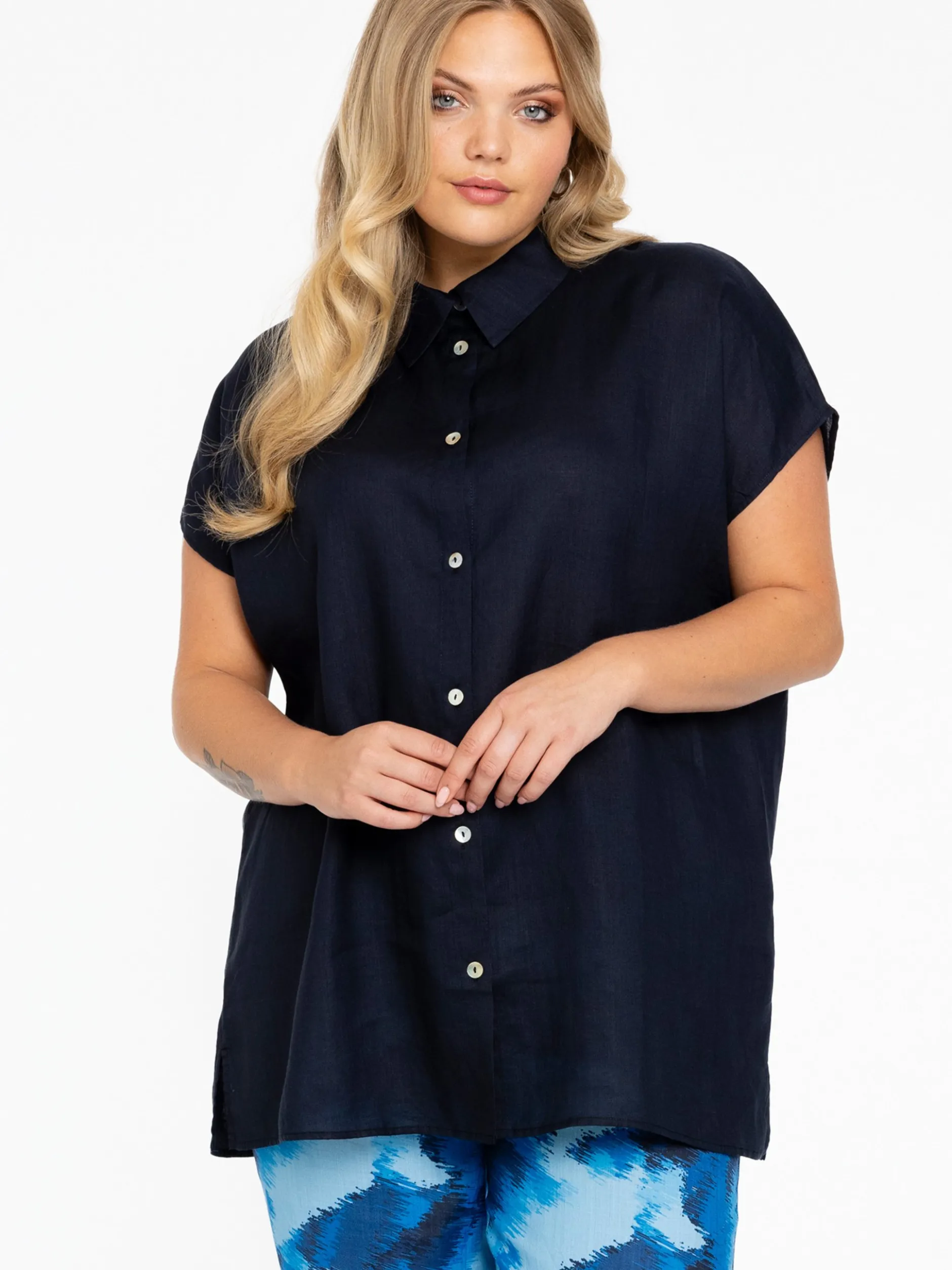 YOEK Damen Bluse in blau