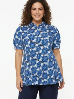 YOEK Damen Bluse in blau
