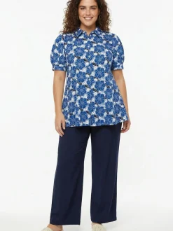 YOEK Damen Bluse in blau