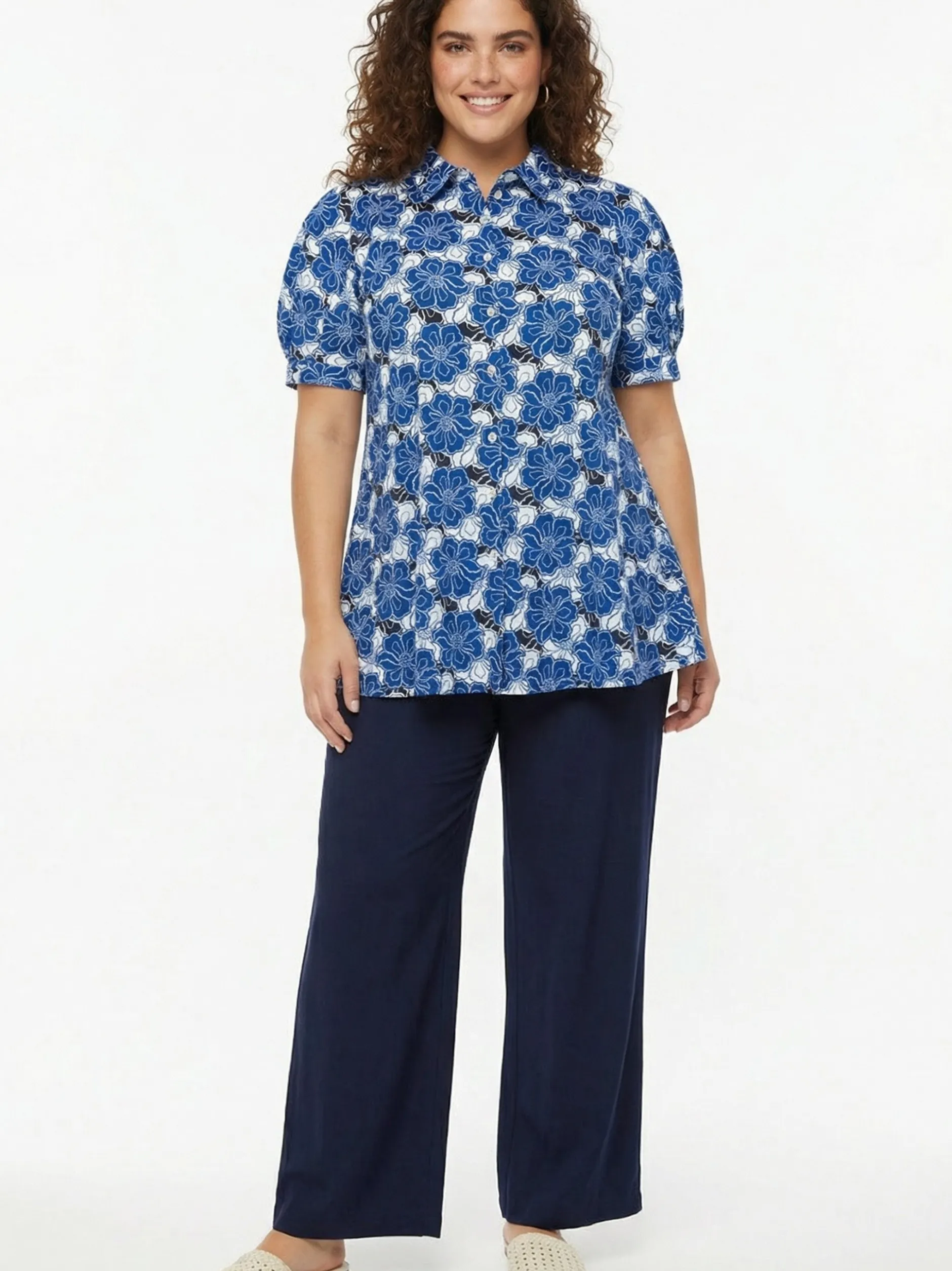 YOEK Damen Bluse in blau