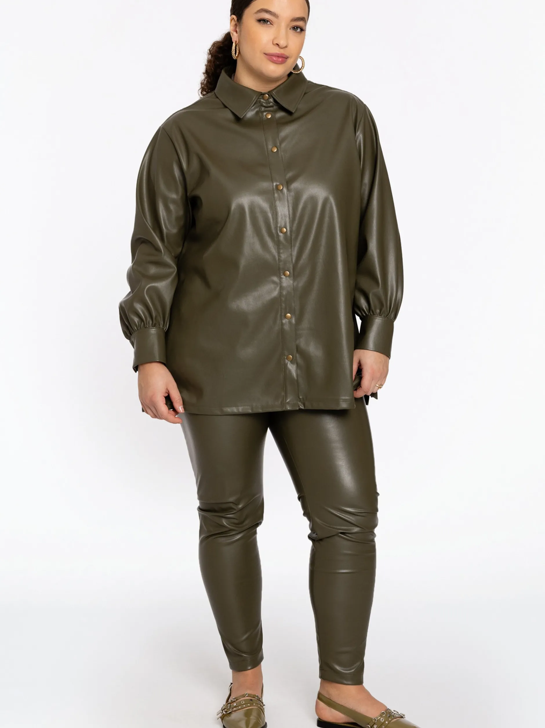 YOEK Damen Bluse in khaki