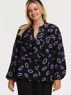 YOEK Damen Bluse in schwarz