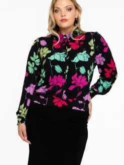 YOEK Damen Bluse in schwarz