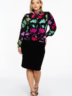 YOEK Damen Bluse in schwarz