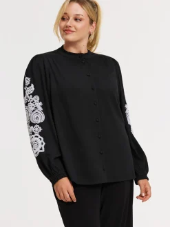 YOEK Damen Bluse in schwarz