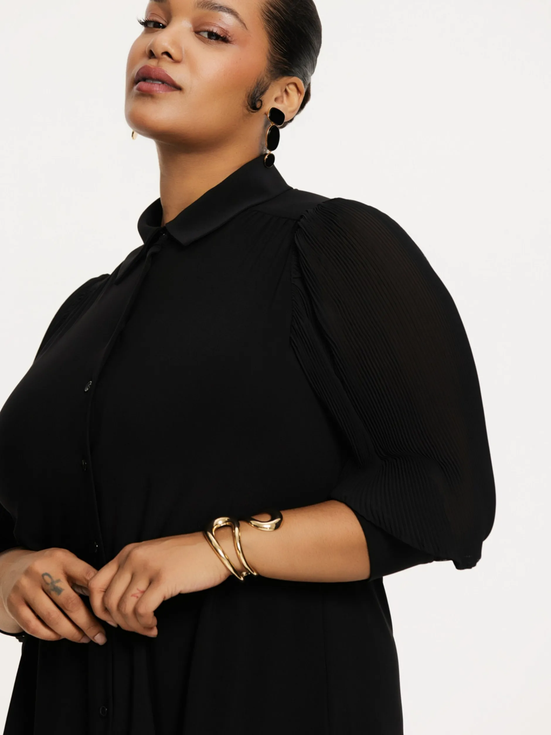 YOEK Damen Bluse in schwarz