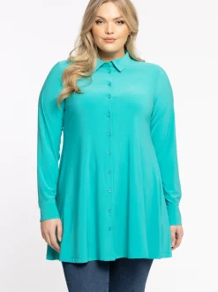 YOEK Damen Bluse in türkis