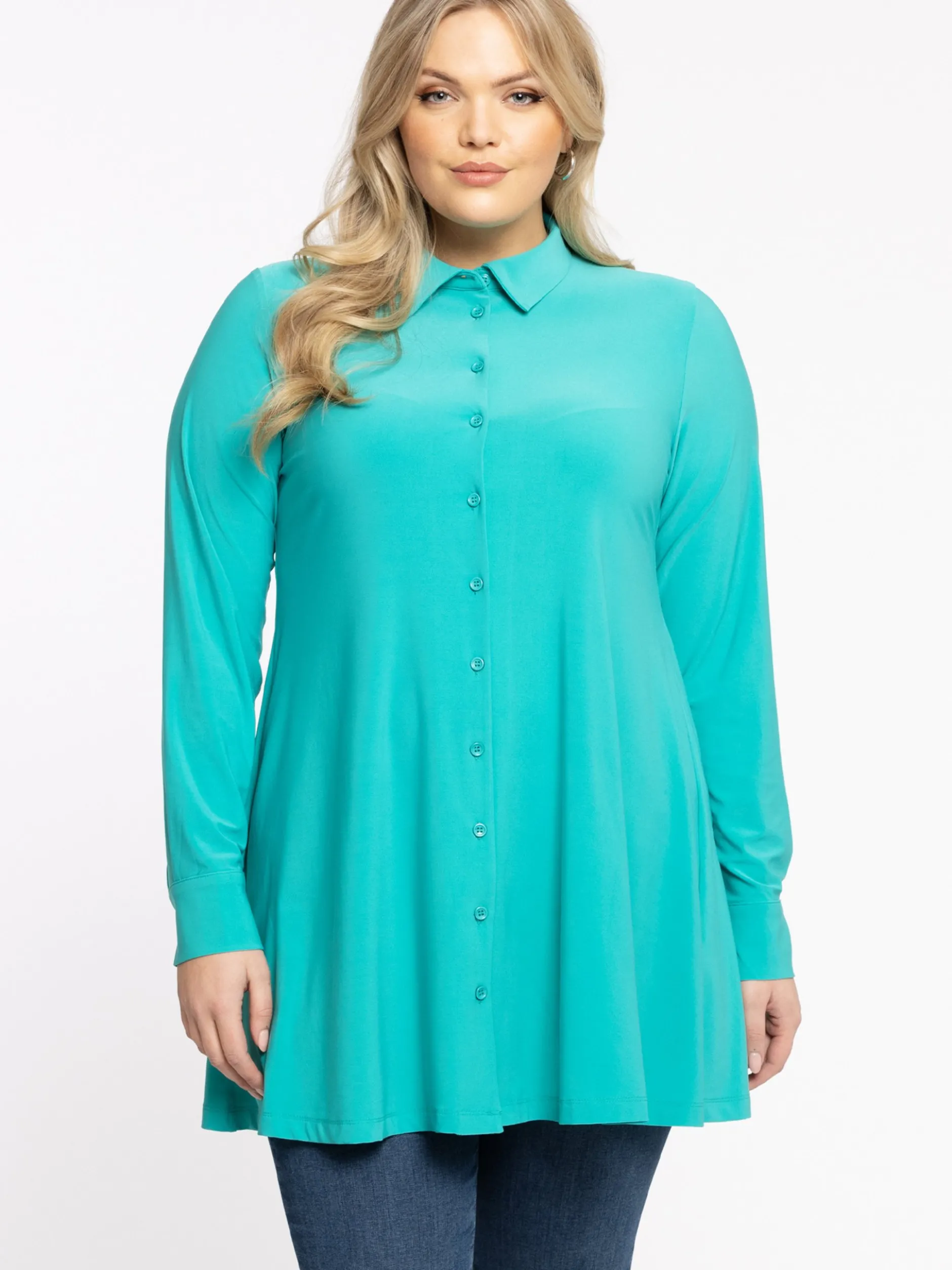 YOEK Damen Bluse in türkis