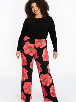 YOEK Damen Hose in rot mehrfarbig