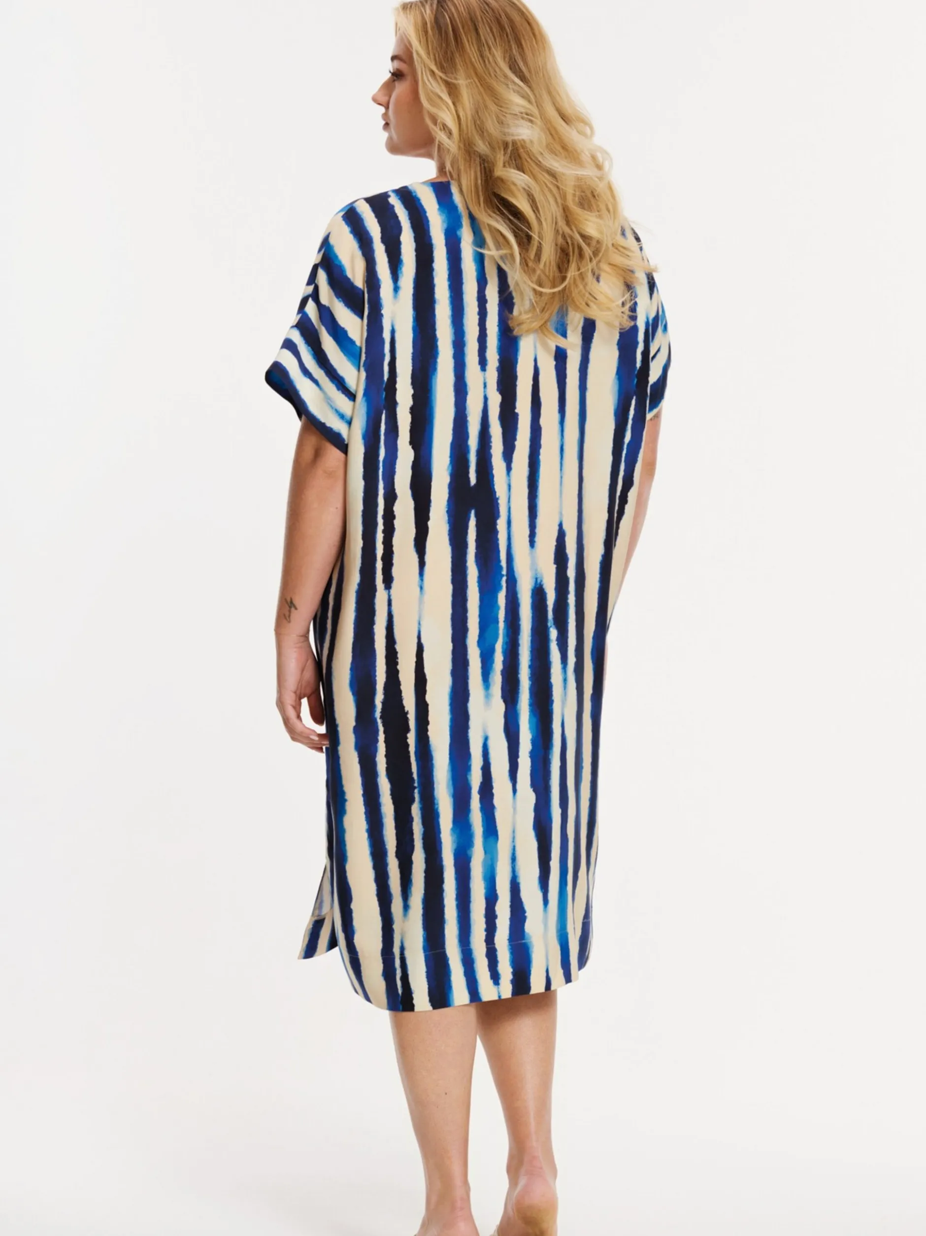YOEK Damen Kaftan in blau beige