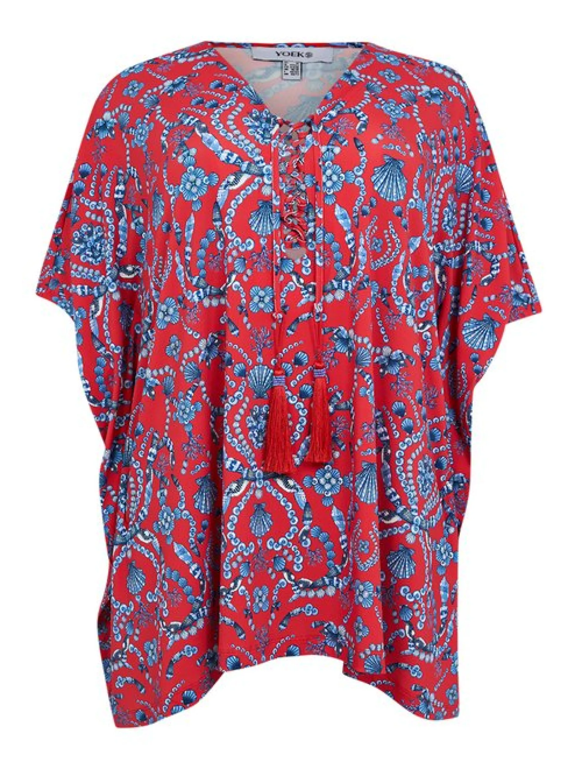 YOEK Damen Kaftan in rot
