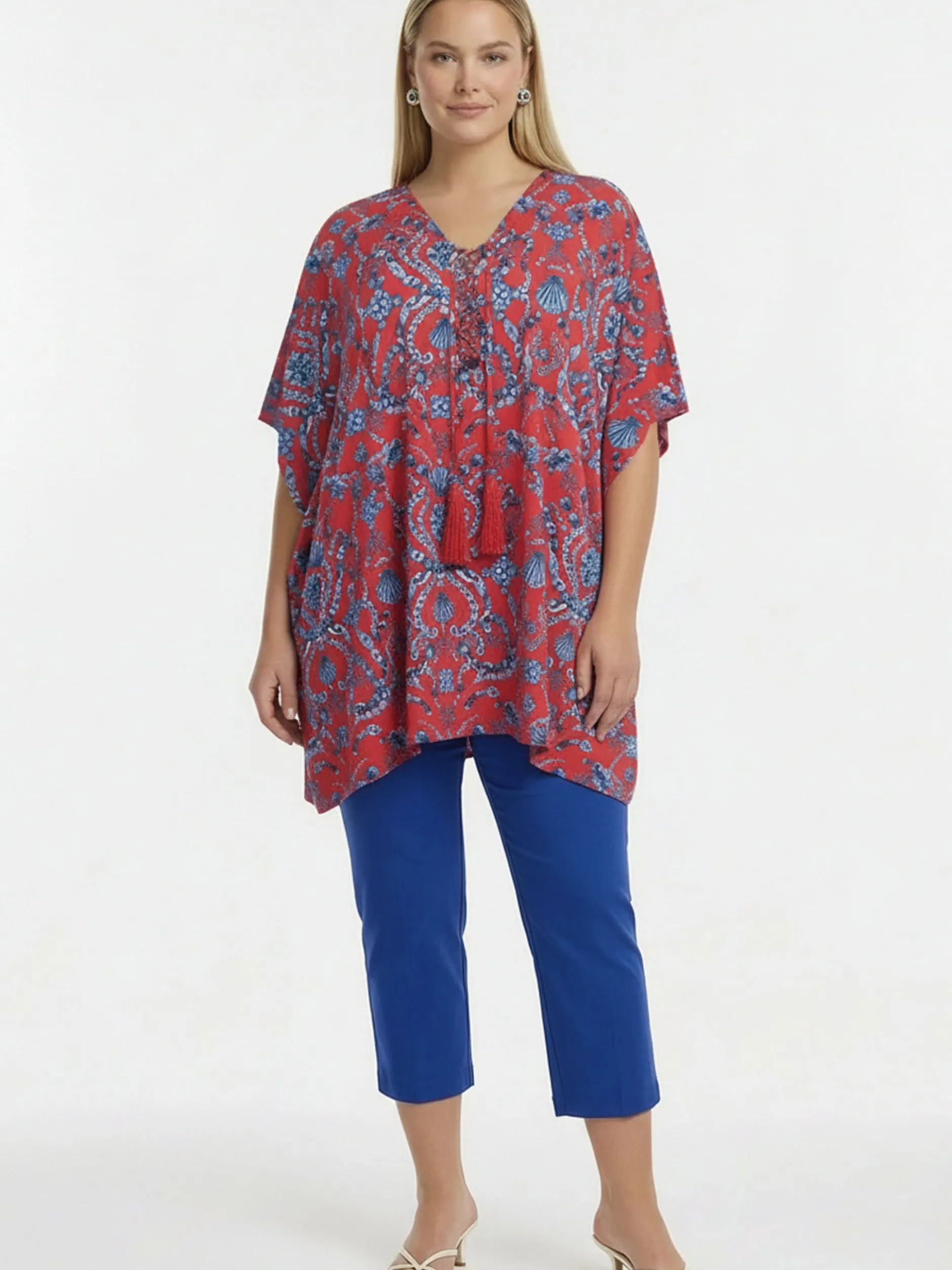 YOEK Damen Kaftan in rot