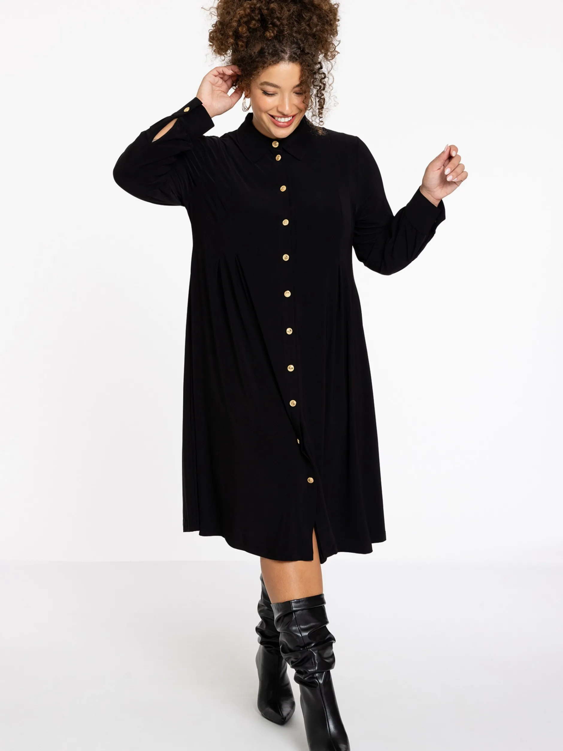YOEK Damen Kleid in schwarz