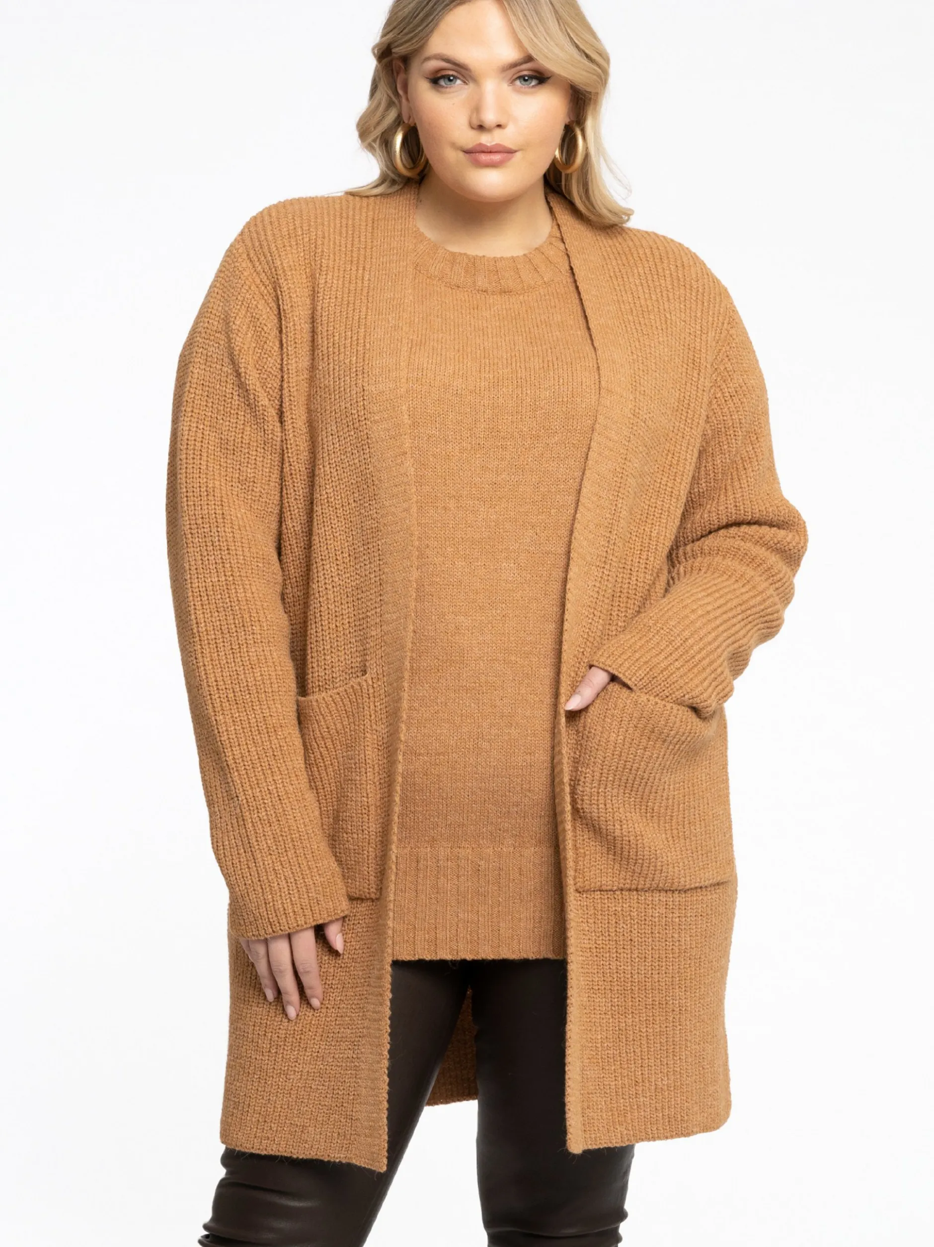 YOEK Damen Strickjacke in braun