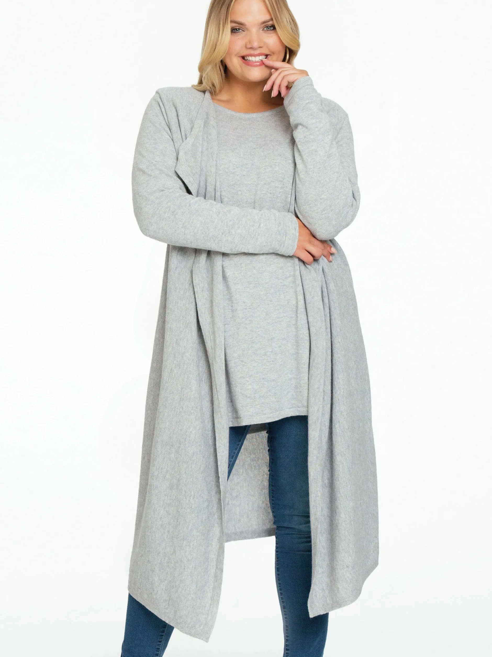 YOEK Damen Strickjacke in grau