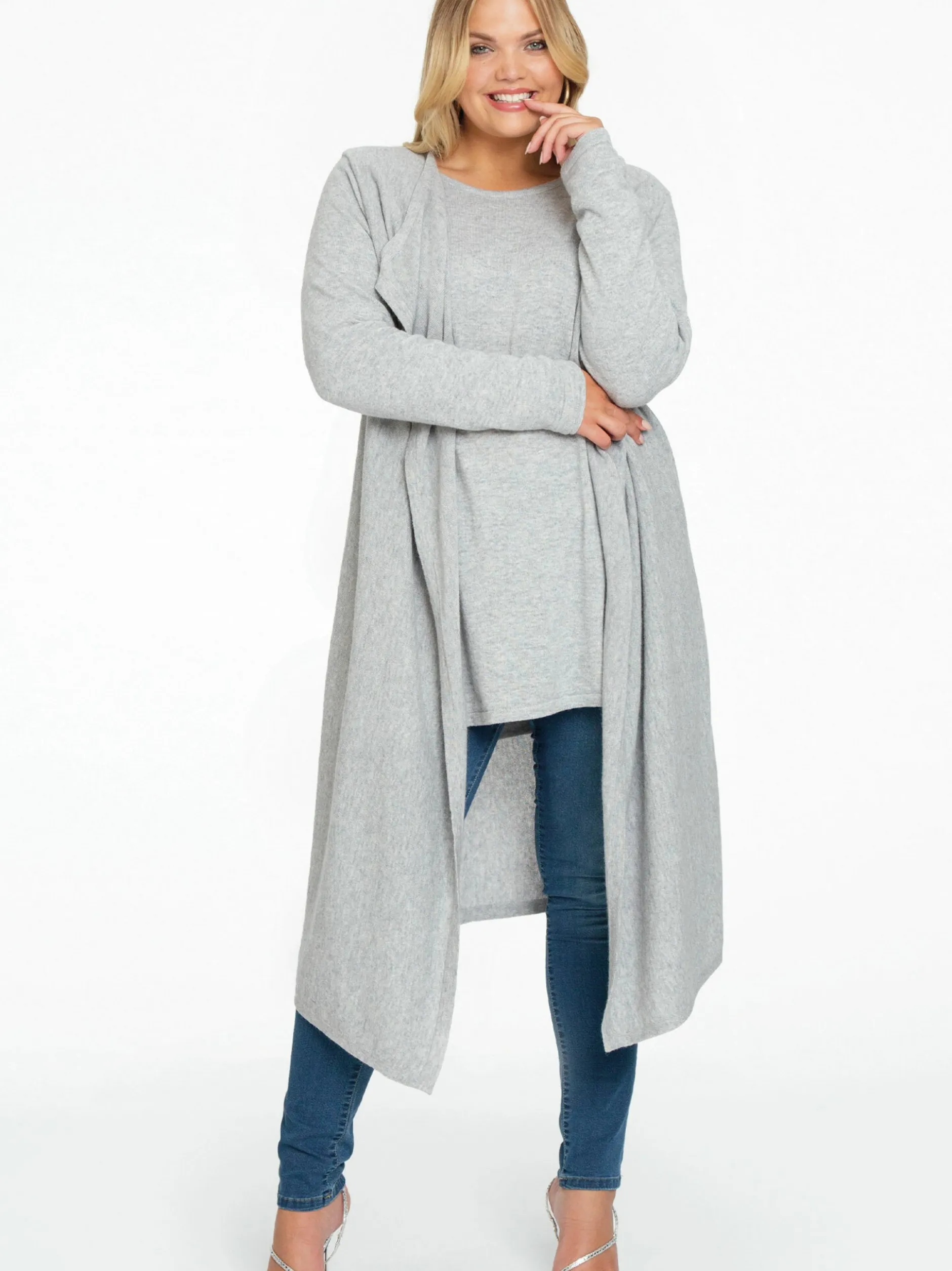 YOEK Damen Strickjacke in grau