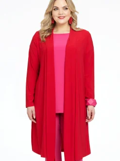 YOEK Damen Strickjacke in rot