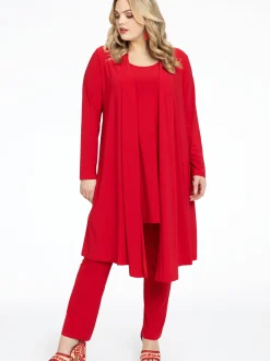 YOEK Damen Strickjacke in rot