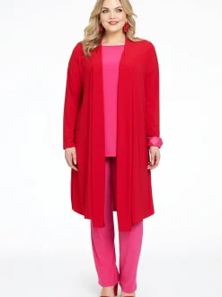 YOEK Damen Strickjacke in rot