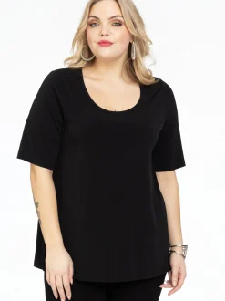 YOEK Damen T-Shirt in schwarz