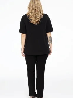 YOEK Damen T-Shirt in schwarz