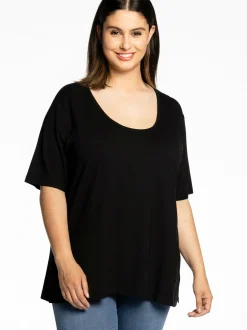 YOEK Damen T-Shirt in schwarz