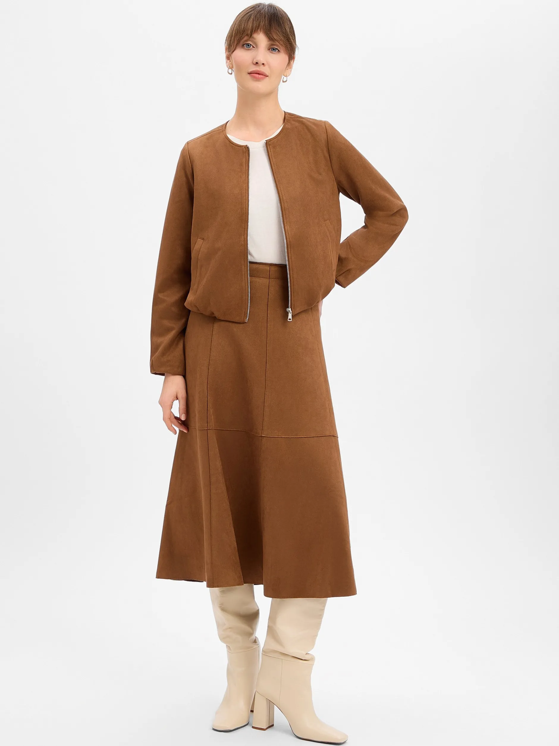 zero Damen Blouson in cognac - Ärmel: langarm