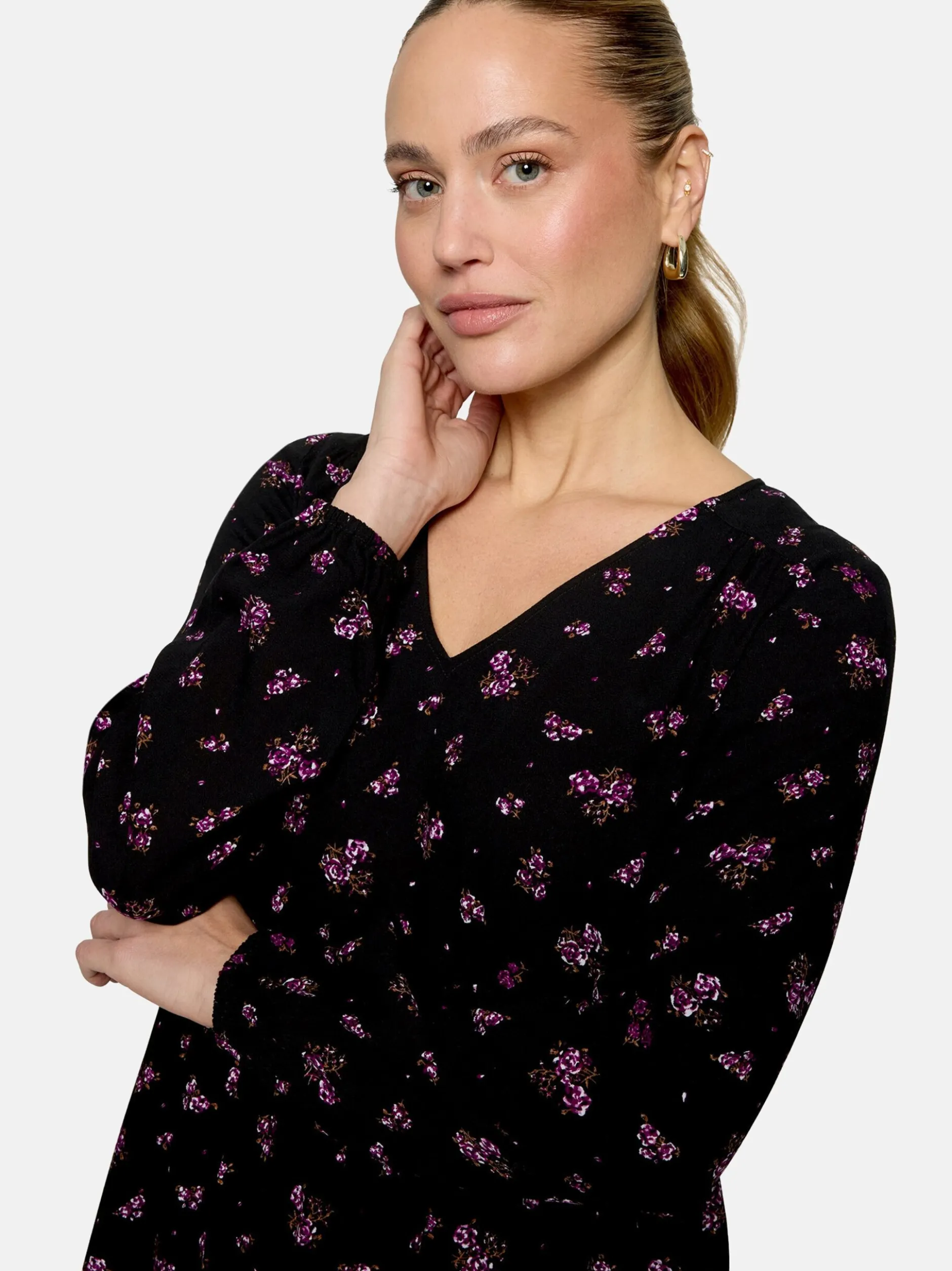 zero Damen Blusenkleid in schwarz