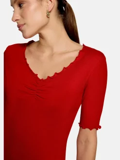 zero Damen Halbarm-Shirt in rot