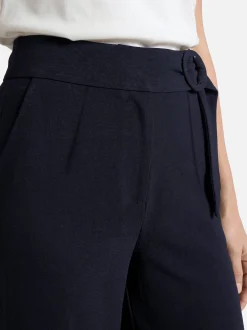 zero Damen Hose in marine - Länge: verkürzt