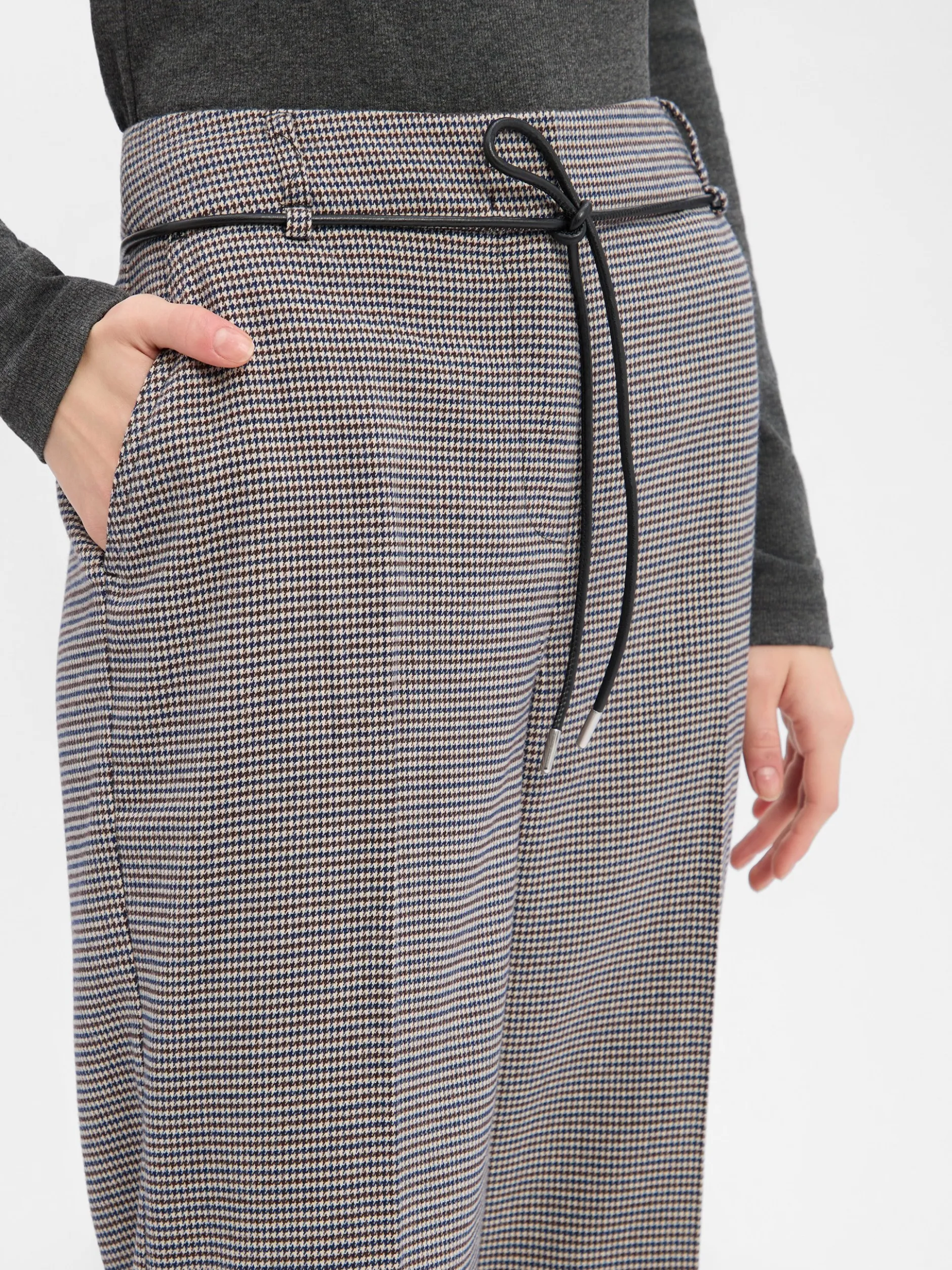 zero Damen Hose in schoko beige - Länge: verkürzt