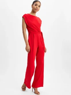 zero Damen Jumpsuit in rot - Ausschnitt: Rundhals