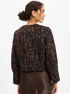 zero Damen Kastenjacke in schwarz mocca