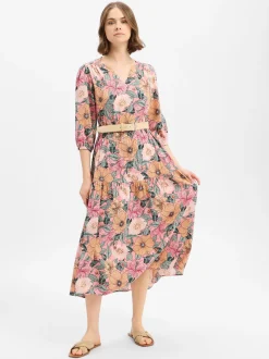 zero Damen Kleid in altrosa mehrfarbig - Ärmel: Halbarm