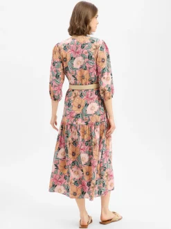 zero Damen Kleid in altrosa mehrfarbig - Ärmel: Halbarm