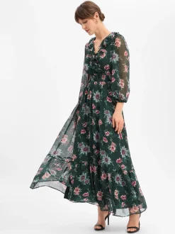 zero Damen Maxikleid in tanne mehrfarbig - Länge: lang