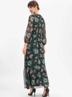 zero Damen Maxikleid in tanne mehrfarbig - Länge: lang